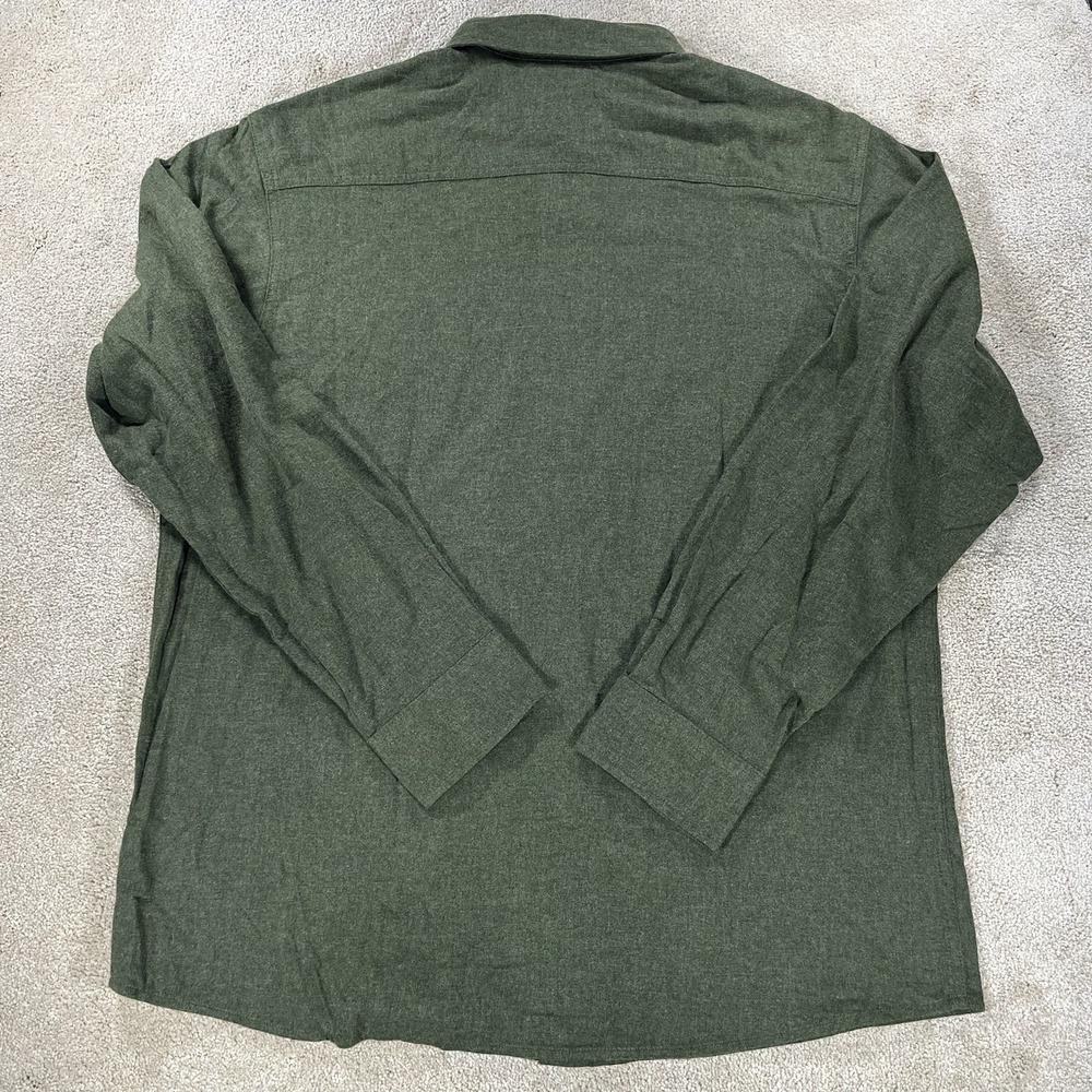 REDHEAD Men's Large Oliver Green Long Sleeve Button Down Flannel Shirt NWT - Picture 4 of 9